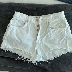 Agolde White Jean Shorts